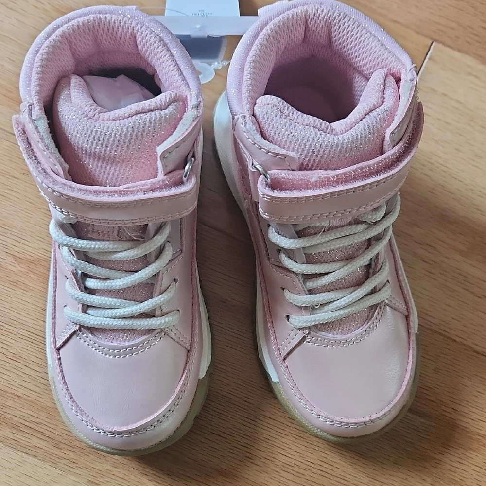 NWT OshKosh B'gosh Pink High-Top Sneakers Toddler 8 - Picture 5 of 17